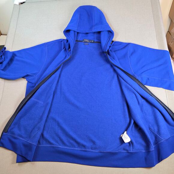 Polo Ralph Lauren Performance Hoodie XL Blue Full Zip Sweatshirt - Picture 3 of 16